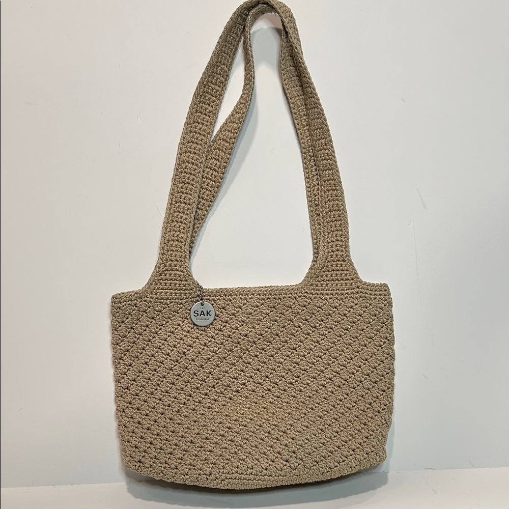 The Sak Beige Crochet Shoulder Bag